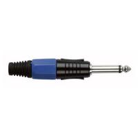 6.3 mm. Jackplug mono, Black housing