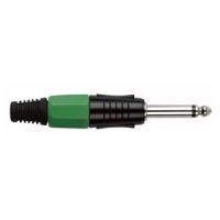 6.3 mm. Jackplug mono, Black housing